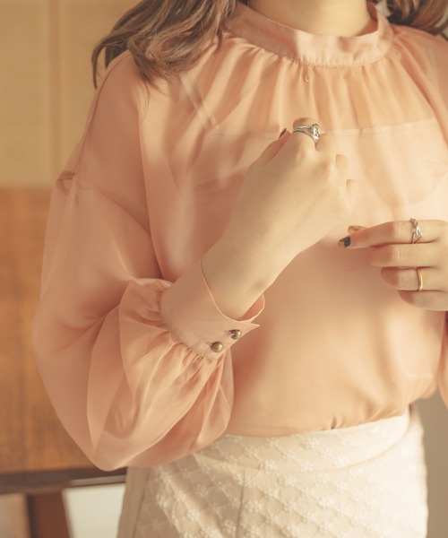 Ambre Neige（アンブルネージュ）の「2WAYシアーブラウス／【WEB/EC限定商品】（シャツ/ブラウス・レディース・ブラック/アイボリー/ピンク/モカ/ベージュ・FREE）」の22枚目の写真