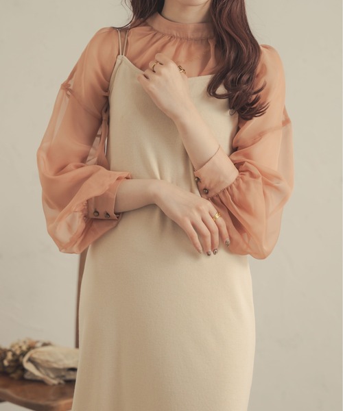 Ambre Neige（アンブルネージュ）の「2WAYシアーブラウス／【WEB/EC限定商品】（シャツ/ブラウス・レディース・ブラック/アイボリー/ピンク/モカ/ベージュ・FREE）」の9枚目の写真