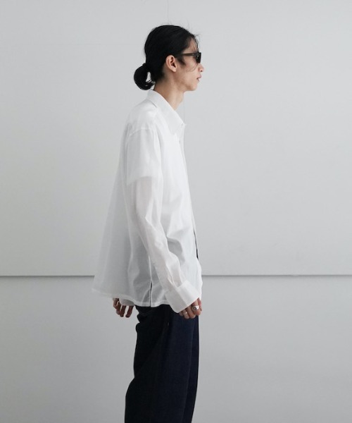 KAIKO（カイコー）の「KAIKO TRANSPARENT SHIRTS LS（シャツ/ブラウス・メンズ・ライトブルー/オフホワイト/グリーン/ライトパープル/オレンジ・1/2/3）」の10枚目の写真