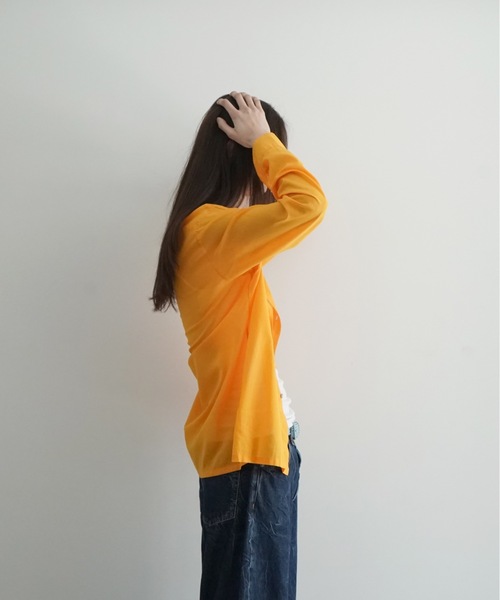 KAIKO（カイコー）の「KAIKO TRANSPARENT SHIRTS LS（シャツ/ブラウス・メンズ・ライトブルー/オフホワイト/グリーン/ライトパープル/オレンジ・1/2/3）」の21枚目の写真