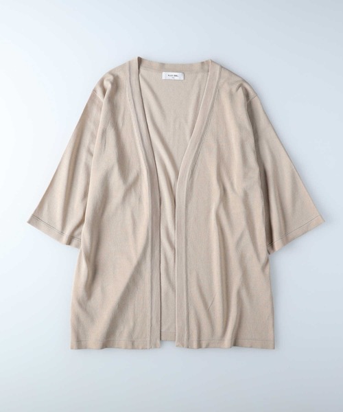 Right-on（ライトオン）の「【PLUS ONE】サラサラ７分袖カーディガン（カーディガン/ボレロ・メンズ・ブラック/ベージュ/グリーン・M/L/XL）」の5枚目の写真