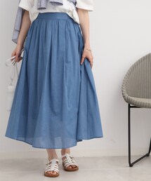 DRESKIP | 【ふわっと軽やか】綿混ギャザ－スカート(スカート)