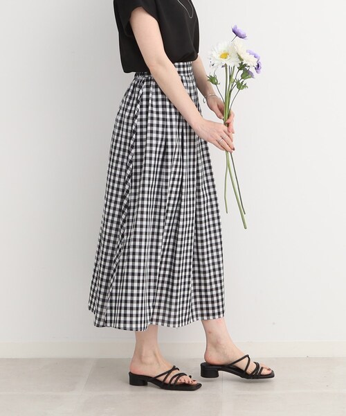 DRESKIP（ドレスキップ）の「◆【ふわっと軽やか】綿混ギャザ－スカート（スカート・レディース・オレンジ/ネイビー/ブラック系1/ライトブルー・02/04/03）」の8枚目の写真