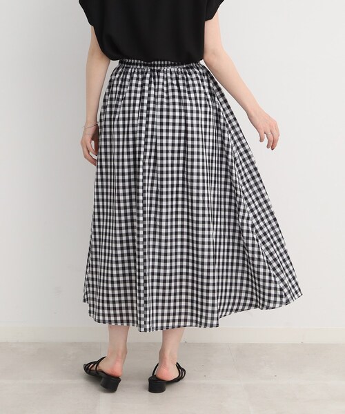 DRESKIP（ドレスキップ）の「◆【ふわっと軽やか】綿混ギャザ－スカート（スカート・レディース・オレンジ/ネイビー/ブラック系1/ライトブルー・02/04/03）」の10枚目の写真