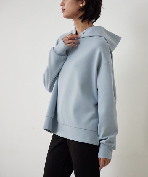for/c(フォーシー)の「ダンボールパーカー【サスティナブル】(パーカー・レディース・グレイッシュブルー/ブラック・M/L)」の10枚目の写真