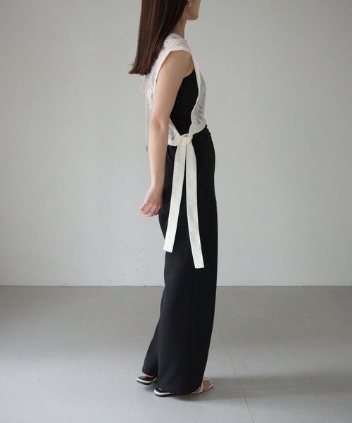 cheriella(シェリエラ)の「【cheriella】WEB限定リーフシアースピンドルブラウス(シャツ/ブラウス・レディース・ブラック/アイボリー・M)」の3枚目の写真