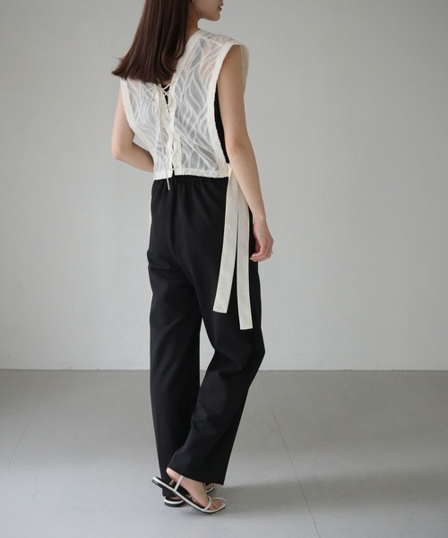 cheriella(シェリエラ)の「【cheriella】WEB限定リーフシアースピンドルブラウス(シャツ/ブラウス・レディース・ブラック/アイボリー・M)」の4枚目の写真