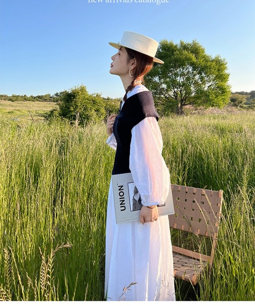 leune（ルネ）の「Vネックニットベスト（ベスト・レディース・アイボリー/ブラック・FREE）」の15枚目の写真