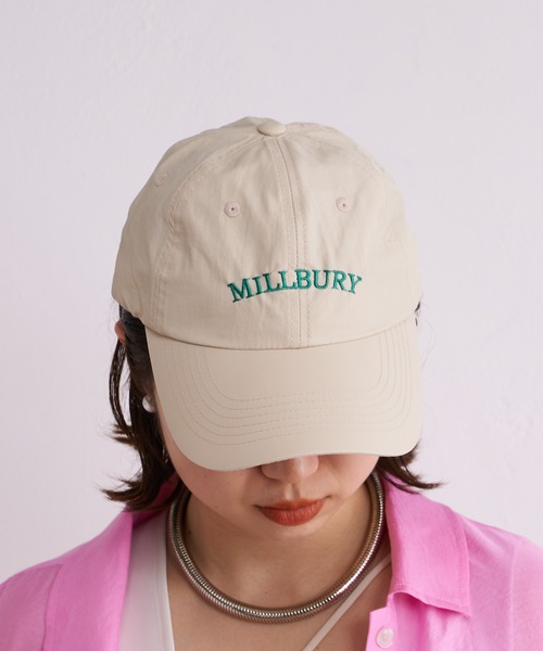 Omekashi（オメカシ）の「MILLBURY CAP（キャップ・レディース・ベージュ/オフホワイト/パープル・FREE）」の8枚目の写真