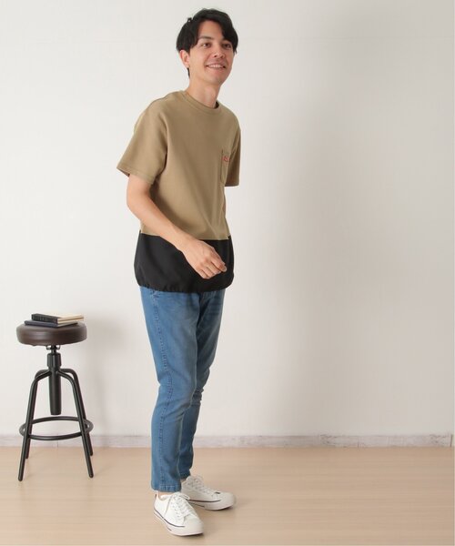ikka(イッカ)の「URBAN NATURE LIFE アーバンネイチャーライフ バイカラードロストTシャツ(Tシャツ/カットソー・メンズ・ベージュ/ブラック・S/M/L/XL)」の16枚目の写真