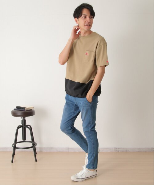 ikka(イッカ)の「URBAN NATURE LIFE アーバンネイチャーライフ バイカラードロストTシャツ(Tシャツ/カットソー・メンズ・ベージュ/ブラック・S/M/L/XL)」の18枚目の写真
