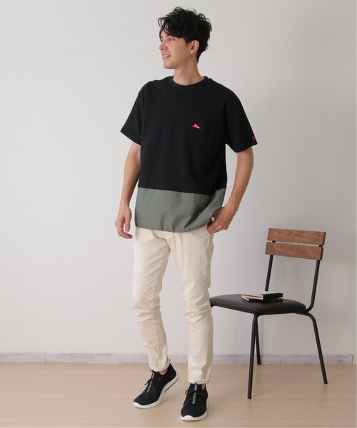 ikka(イッカ)の「URBAN NATURE LIFE アーバンネイチャーライフ バイカラードロストTシャツ(Tシャツ/カットソー・メンズ・ベージュ/ブラック・S/M/L/XL)」の19枚目の写真