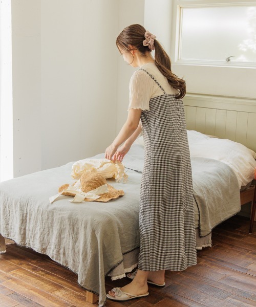 flower（フラワー）の「スレンダーチェックワンピース（ワンピース・レディース・グリーン/ブラック・FREE）」の10枚目の写真