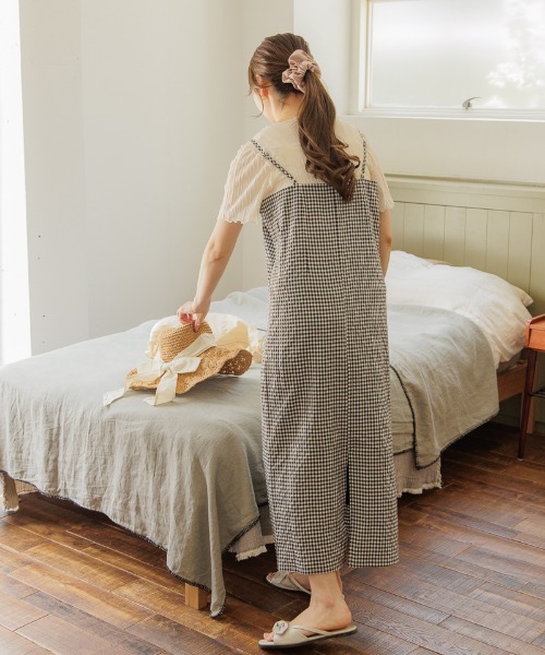 flower（フラワー）の「スレンダーチェックワンピース（ワンピース・レディース・グリーン/ブラック・FREE）」の7枚目の写真