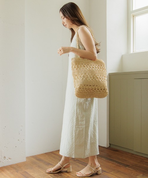 flower（フラワー）の「スレンダーチェックワンピース（ワンピース・レディース・グリーン/ブラック・FREE）」の3枚目の写真