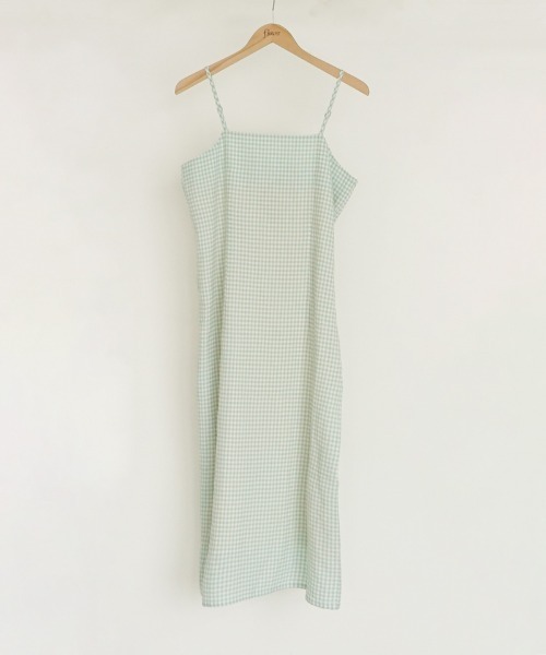 flower（フラワー）の「スレンダーチェックワンピース（ワンピース・レディース・グリーン/ブラック・FREE）」の6枚目の写真