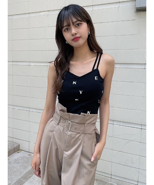 ENVYM（アンビー）の「ダブルストラップキャミ（Tシャツ/カットソー・レディース・ホワイト/ブラック・FREE）」の11枚目の写真