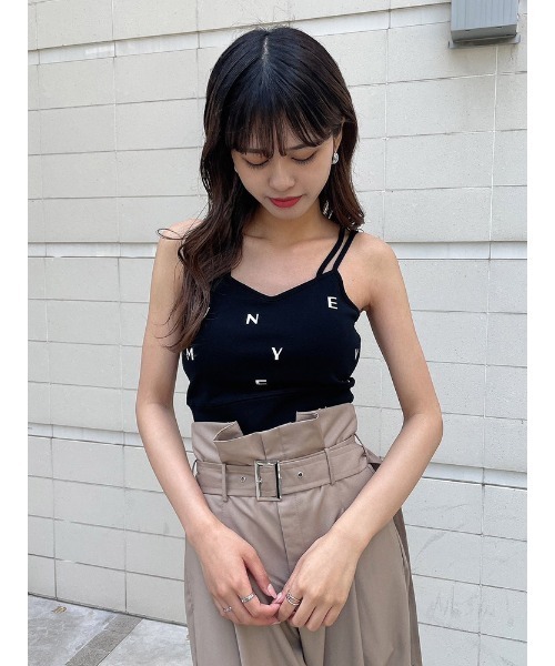 ENVYM（アンビー）の「ダブルストラップキャミ（Tシャツ/カットソー・レディース・ホワイト/ブラック・FREE）」の12枚目の写真