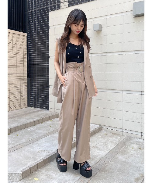 ENVYM（アンビー）の「ダブルストラップキャミ（Tシャツ/カットソー・レディース・ホワイト/ブラック・FREE）」の14枚目の写真