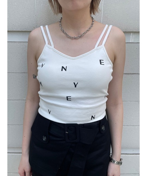 ENVYM（アンビー）の「ダブルストラップキャミ（Tシャツ/カットソー・レディース・ホワイト/ブラック・FREE）」の15枚目の写真