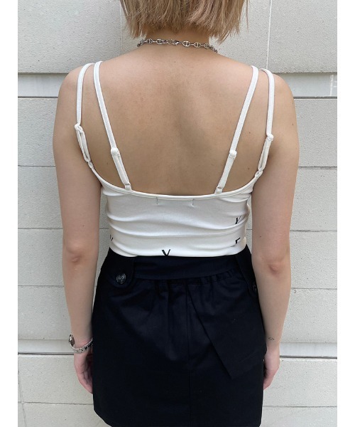 ENVYM（アンビー）の「ダブルストラップキャミ（Tシャツ/カットソー・レディース・ホワイト/ブラック・FREE）」の4枚目の写真