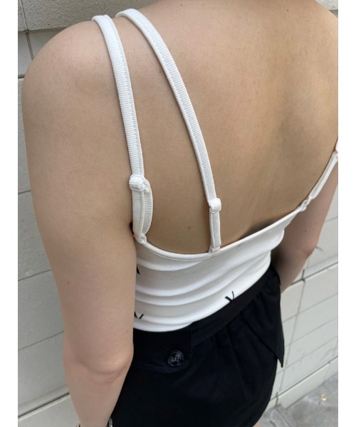 ENVYM（アンビー）の「ダブルストラップキャミ（Tシャツ/カットソー・レディース・ホワイト/ブラック・FREE）」の6枚目の写真