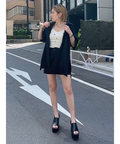 ENVYM（アンビー）の「ダブルストラップキャミ（Tシャツ/カットソー・レディース・ホワイト/ブラック・FREE）」の10枚目の写真