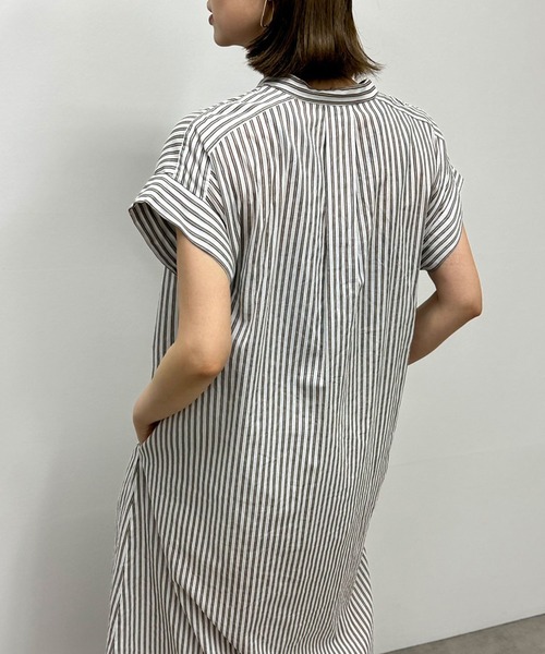 lil nina(リルニーナ)の「lil nina キャンブリックボイル シャツワンピース プリント(シャツワンピース・レディース・ベージュ系その他/ホワイト×ブラウン/ブラック×パープル・FREE)」の7枚目の写真