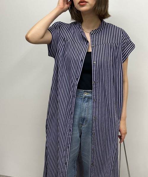 lil nina(リルニーナ)の「lil nina キャンブリックボイル シャツワンピース プリント(シャツワンピース・レディース・ベージュ系その他/ホワイト×ブラウン/ブラック×パープル・FREE)」の10枚目の写真