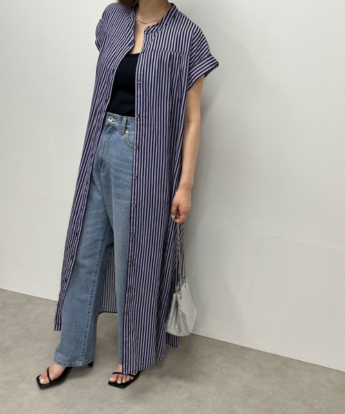 lil nina(リルニーナ)の「lil nina キャンブリックボイル シャツワンピース プリント(シャツワンピース・レディース・ベージュ系その他/ホワイト×ブラウン/ブラック×パープル・FREE)」の12枚目の写真