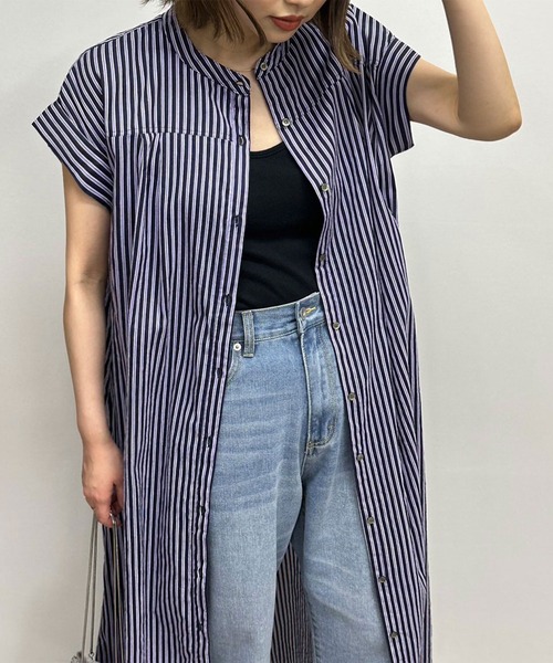 lil nina(リルニーナ)の「lil nina キャンブリックボイル シャツワンピース プリント(シャツワンピース・レディース・ベージュ系その他/ホワイト×ブラウン/ブラック×パープル・FREE)」の11枚目の写真