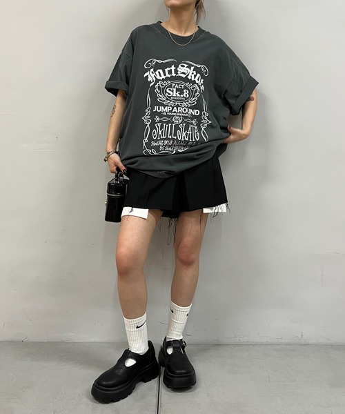 WHO'S WHO gallery（フーズフーギャラリー）の「COOPER FACTラベルピグメントビッグTEE（Tシャツ/カットソー・レディース・ホワイト/ブラック・FREE）」の4枚目の写真