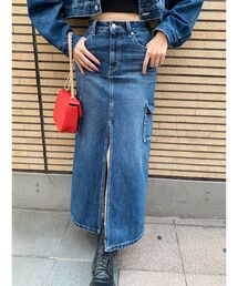 EVRIS | カーゴポケットデニムロングスカート【セットアップ着用可能】(デニムスカート)