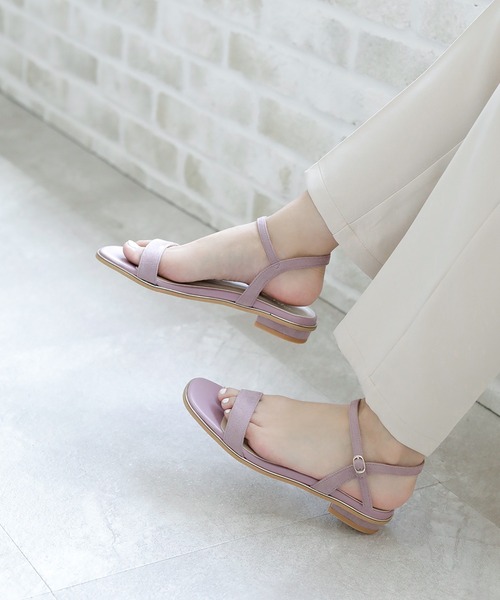 chocolates（チョコラテス）の「ストラップ ローヒールサンダル【日本製】（サンダル・レディース・ピンク/ブラウン系/ホワイト/ブラック・S/M/L/LL）」の7枚目の写真