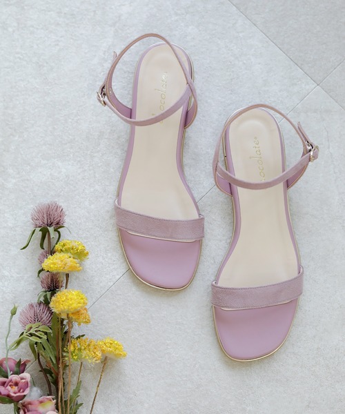 chocolates（チョコラテス）の「ストラップ ローヒールサンダル【日本製】（サンダル・レディース・ピンク/ブラウン系/ホワイト/ブラック・S/M/L/LL）」の5枚目の写真