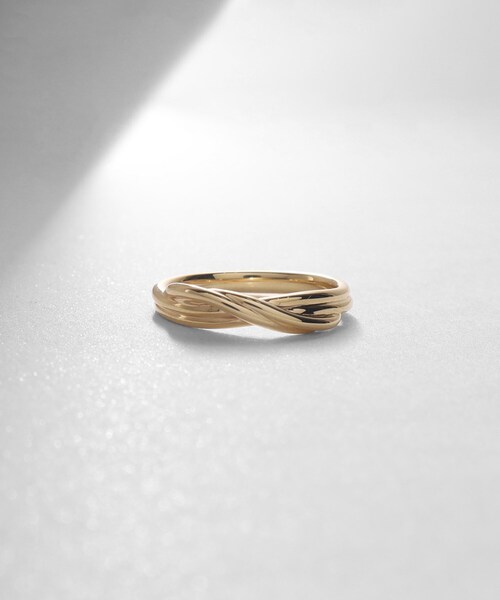 COCOSHNIK(ココシュニック)の「K10ダブルロウクロス リング(リング・レディース・イエローゴールド・10号/12号/14号)」の3枚目の写真