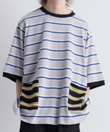 JINCL（ジンクル）の「Border Switch Big T-Shirt（Tシャツ/カットソー）」