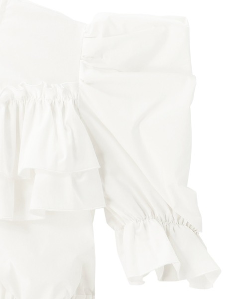 MECRE（メクル）の「アシンメトリーデザインショートボレロ（カーディガン/ボレロ・レディース・ブラック/ホワイト・FREE）」の16枚目の写真