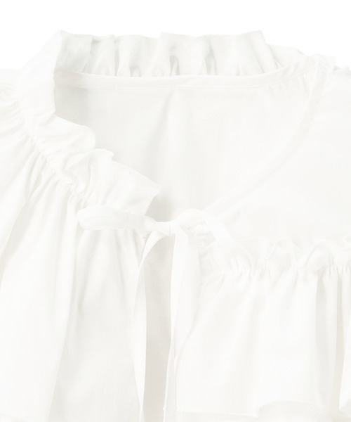 MECRE（メクル）の「アシンメトリーデザインショートボレロ（カーディガン/ボレロ・レディース・ブラック/ホワイト・FREE）」の17枚目の写真