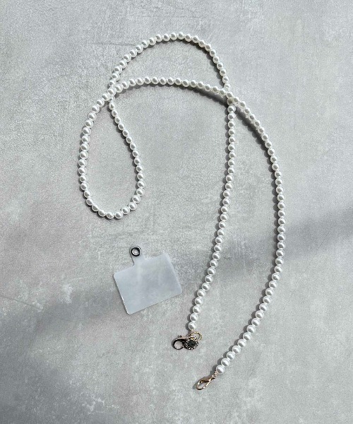 PICCIN(ピッチン)の「パールスマホショルダーストラップ(スマホグッズ・レディース・ホワイト・FREE)」の2枚目の写真