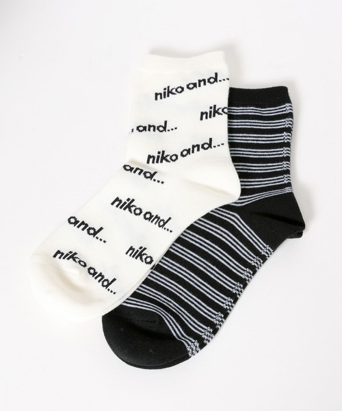 niko and...（ニコアンド）の「【靴下屋】コラボ2Pソックス2（ソックス/靴下・レディース・ホワイト/その他1/その他2・FREE）」の2枚目の写真