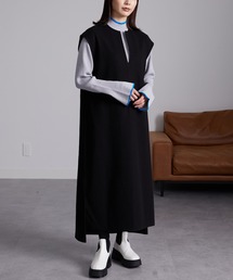 RANAN | ウールライク深Ｖネックジャンパースカート(ジャンパースカート)