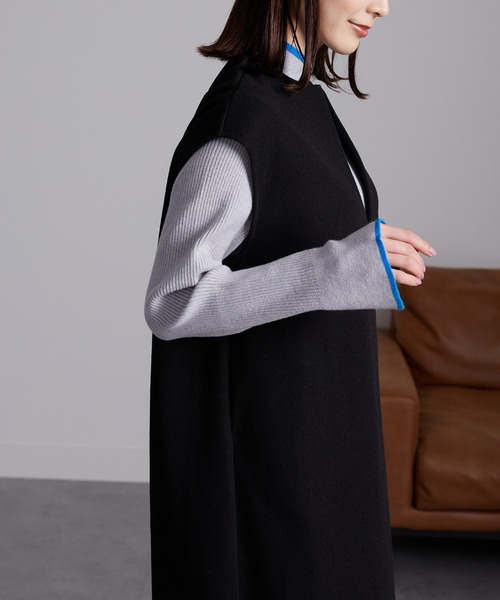 RANAN（ラナン）の「ウールライク深Ｖネックジャンパースカート（ジャンパースカート・レディース・ベージュ系1/ブラック・L/LL/M）」の17枚目の写真