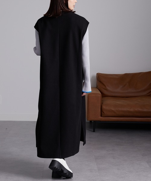 RANAN（ラナン）の「ウールライク深Ｖネックジャンパースカート（ジャンパースカート・レディース・ベージュ系1/ブラック・L/LL/M）」の7枚目の写真