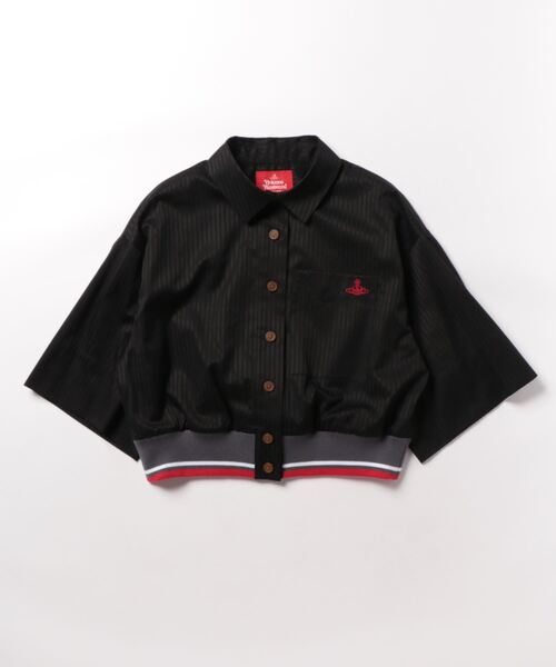 Vivienne Westwood（ヴィヴィアンウエストウッド）の「SHADOW STRIPEﾘﾌﾞｸﾛｯﾌﾟﾄﾞｼｬﾂ（シャツ/ブラウス・レディース・ホワイト/ブラック・FREE）」の2枚目の写真