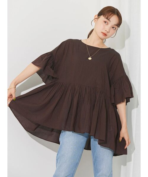 AMERICAN HOLIC（アメリカンホリック）の「ティアードボイルブラウス（シャツ/ブラウス・レディース・ブラック/チェック/ブラウン/ブラウン系その他4・L/M）」の12枚目の写真