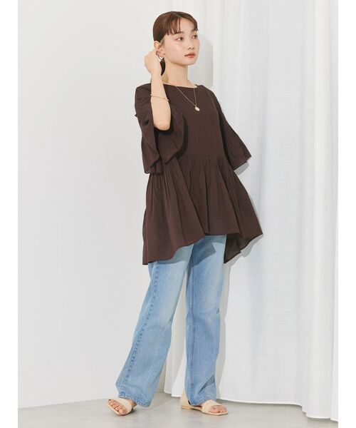 AMERICAN HOLIC（アメリカンホリック）の「ティアードボイルブラウス（シャツ/ブラウス・レディース・ブラック/チェック/ブラウン/ブラウン系その他4・L/M）」の14枚目の写真