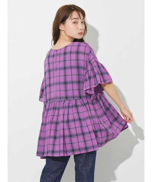 AMERICAN HOLIC（アメリカンホリック）の「ティアードボイルブラウス（シャツ/ブラウス・レディース・ブラック/チェック/ブラウン/ブラウン系その他4・L/M）」の16枚目の写真