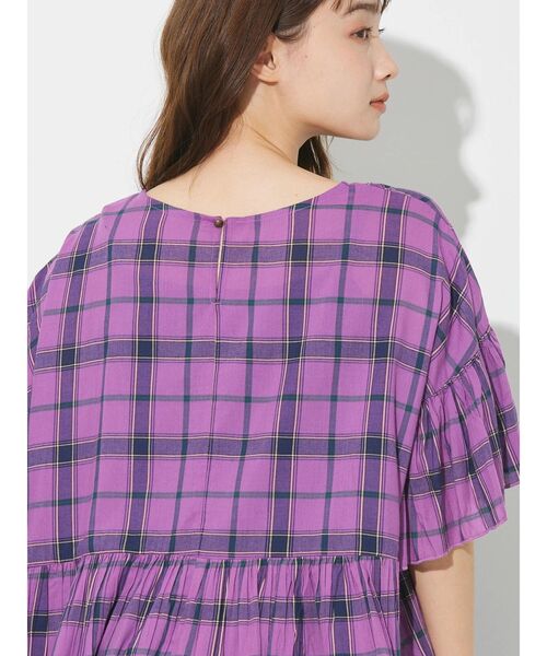 AMERICAN HOLIC（アメリカンホリック）の「ティアードボイルブラウス（シャツ/ブラウス・レディース・ブラック/チェック/ブラウン/ブラウン系その他4・L/M）」の17枚目の写真