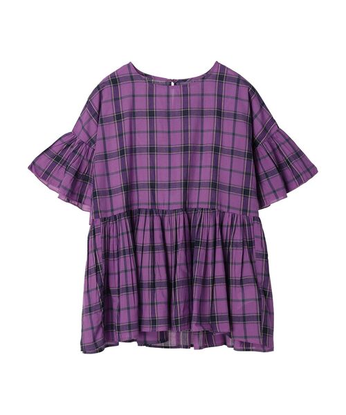 AMERICAN HOLIC（アメリカンホリック）の「ティアードボイルブラウス（シャツ/ブラウス・レディース・ブラック/チェック/ブラウン/ブラウン系その他4・L/M）」の9枚目の写真